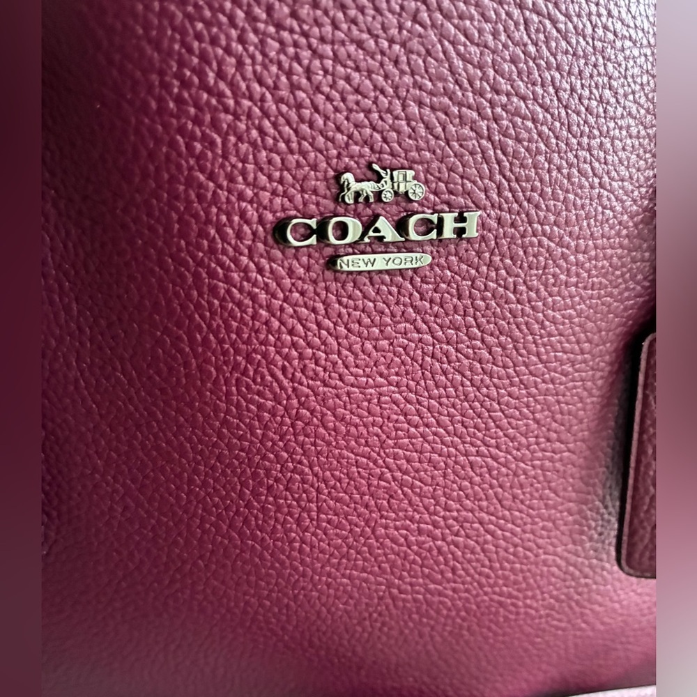 Coach Pebbled Leather Tote in Plum - Picture 5 of 16